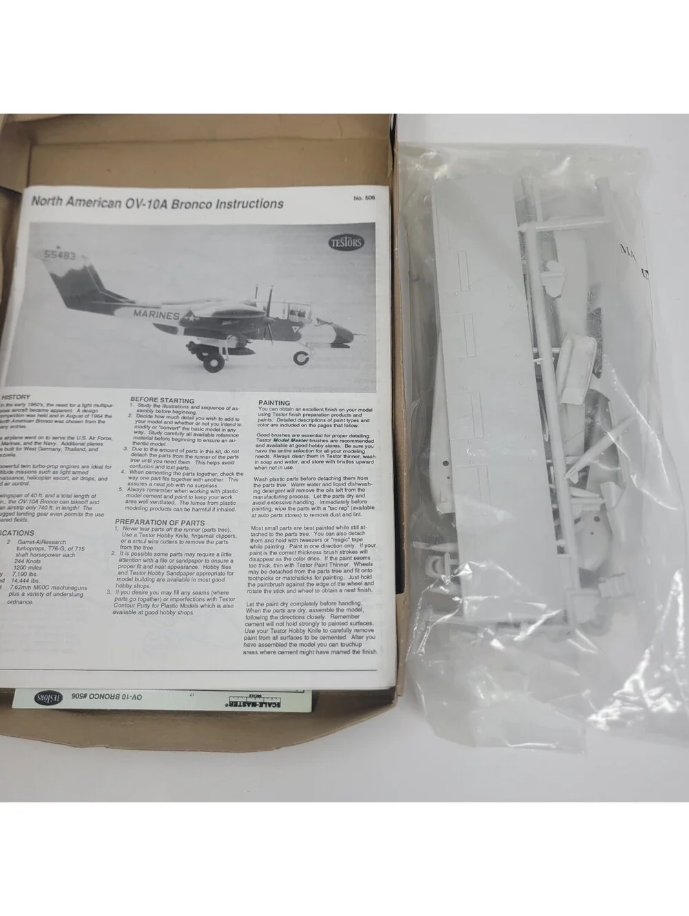 Testors 506 North American OV-10A Bronco Marines 1/48 Airplane Model Kit USMC